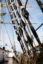Ships rope on the deck Royalty Free Stock Photo