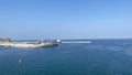 Ships in the sea off Mutrah Corniche, Muscat. Royalty Free Stock Photo