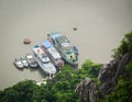 Ships on the sea in Quang Ninh, Vietnam