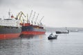 Ships in the seaport in the Kola Bay Royalty Free Stock Photo