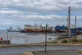 Ships in a shipyard in the port of Punta Delgada, Chile