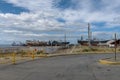 Ships in a shipyard in the port of Punta Delgada, Chile