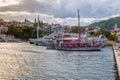 Ships in Skiathos harbor