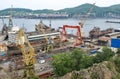 Ships on slipway. Nakhodka Shipyard