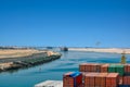 Ships in the Suez Canal Royalty Free Stock Photo