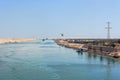 Ships in the Suez Canal Royalty Free Stock Photo