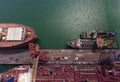 The ships and tanker in port Royalty Free Stock Photo