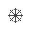 Ships wheel icon vector, filled flat sign, solid pictogram isolated on white.