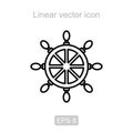 The ships wheel. Linear icon.