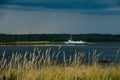 Ships in the White Sea off the shore of the Solovetsky Islands