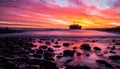 Shipwrech at Cape Agulhas, South Africa at sunset