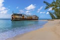 A shipwreck abandoned on Governors beach on Grand Turk Royalty Free Stock Photo
