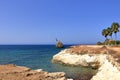 Shipwreck of the abandoned ship Edro III on a rocky coast at Akrotiri Beach in Cyprus Royalty Free Stock Photo