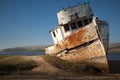 Shipwreck. Abandoned Wooden Boat. Royalty Free Stock Photo