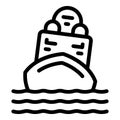 Shipwreck accident icon outline vector. Marine beach