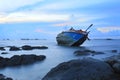 Shipwreck in Angsila Chonburi, Thailand Royalty Free Stock Photo