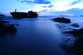 Shipwreck in Angsila Chonburi, Thailand Royalty Free Stock Photo