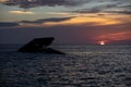 Shipwreck at the beach Cape May, NJ at sunset Royalty Free Stock Photo