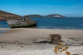 Shipwreck on the beach, Falkland Is;lands Royalty Free Stock Photo