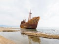 Shipwreck in a beach of Githeio,Greece Royalty Free Stock Photo