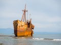 Shipwreck in a beach of Githeio,Greece Royalty Free Stock Photo