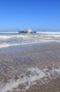 Shipwreck on a beach, Skeleton Coast Royalty Free Stock Photo