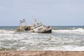 Shipwreck on beach, Skeleton Coast