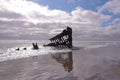 Shipwreck on a beach, Oregon coast Royalty Free Stock Photo