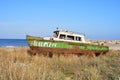 Abandoned shipwreck on the Black Sea coast , Romania Royalty Free Stock Photo