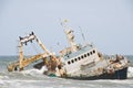 Shipwreck on coast, Namibia Royalty Free Stock Photo