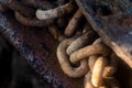 Shipwreck details. Chain with rust Royalty Free Stock Photo