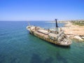 Shipwreck EDRO III, Pegeia, Paphos Royalty Free Stock Photo