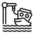 Shipwreck icon outline vector. Marine sea insurance