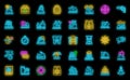 Shipwreck icons set vector neon Royalty Free Stock Photo