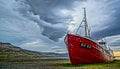 Shipwreck near Latrabjarg, Iceland Royalty Free Stock Photo