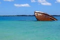 Shipwreck off the coast of Pangaimotu island near Tongatapu island in Tonga