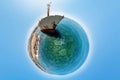 Shipwreck in Pegeia, Paphos, Cyprus. 360 degree little planet