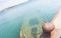 Shipwreck at the pier Royalty Free Stock Photo