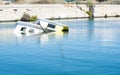 Shipwreck at the pier Royalty Free Stock Photo