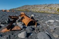 Shipwreck ruins at Djupalonssandur beach Royalty Free Stock Photo