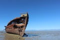 Shipwreck closeup rust boat blue Royalty Free Stock Photo