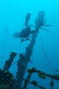 Shipwreck and Scuba Diver, Maldives