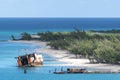 Shipwreck by the Shore, Grand Turk Royalty Free Stock Photo