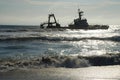 Shipwreck. Skeleton coast. Namibia Royalty Free Stock Photo