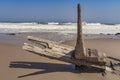 A shipwreck in the Skeleton Coast National Park in Namibia Royalty Free Stock Photo