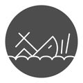 Shipwreck solid icon, marine concept, Sinking ship sign on white background, ship crash icon in glyph style for mobile