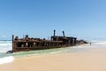 Shipwreck of SS Maheno, an ocean liner from New Zealand which ran aground on Seventy-Five Mile Beach on Fraser Island, Queensland