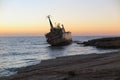 SHIPWRECK WITH SUNSET IN CYPRUS