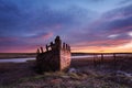 Shipwreck and sunset in Hull Royalty Free Stock Photo