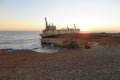 SHIPWRECK WITH SUNSET